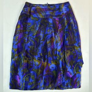 Ellen Tracy Blue and Purple Midi Skirt